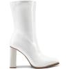 imageDREAM PAIRS Womens Square Toe Gogo Boots Elastic Ankle Boots High Chunky Block Heel Mid Calf BootsWhitepat