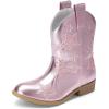 imageDREAM PAIRS Girls Cowgirl Boots Cowboy Western Mid Calf Star Boots for KidsPink