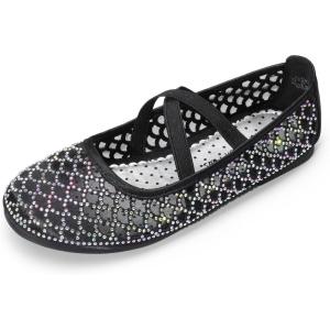 imageDREAM PAIRS Girls Ballerina Dress Shoes Mary Jane FlatsBlacksheer