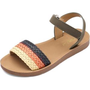 imageDREAM PAIRS Girls Sandals Braided Strap Open Toe Flat Sandals Summer Dress Shoes ToddlerLittle KidBlack