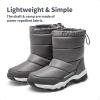 imageDREAM PAIRS Boys Girls Snow Boots Lightweight Slip Resistant Mid Calf Winter Shoes for LittleBig KidDark Grey