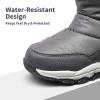 imageDREAM PAIRS Boys Girls Snow Boots Lightweight Slip Resistant Mid Calf Winter Shoes for LittleBig KidDark Grey
