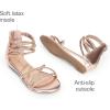 imageDREAM PAIRS Girls Ankle Strap Flat Sandals Summer Dressy Strappy Gladiator Rhinestones Platform Low Heels ShoesChampagne