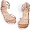 imageDREAM PAIRS Girls Ankle Strap Flat Sandals Summer Dressy Strappy Gladiator Rhinestones Platform Low Heels ShoesChampagne