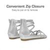 imageDREAM PAIRS Girls Ankle Strap Flat Sandals Summer Dressy Strappy Gladiator Rhinestones Platform Low Heels ShoesSilver
