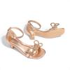 imageDREAM PAIRS Girls Sandals Ankle Strap Square Toe Low Heel Bow Flower Dress ShoesChampagnepu