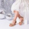 imageDREAM PAIRS Girls Sandals Ankle Strap Square Toe Low Heel Bow Flower Dress ShoesChampagnepu