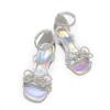 imageDREAM PAIRS Girls Sandals Ankle Strap Square Toe Low Heel Bow Flower Dress ShoesRainbowSilver