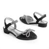 imageDREAM PAIRS Girls Sandals Closed Toe Dress Low Heels Pointed Toe Pump Flower Shoes for Little Big Kids Wedding Princess PartyBlack
