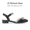 imageDREAM PAIRS Girls Sandals Closed Toe Dress Low Heels Pointed Toe Pump Flower Shoes for Little Big Kids Wedding Princess PartyBlack