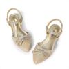 imageDREAM PAIRS Girls Sandals Closed Toe Dress Low Heels Pointed Toe Pump Flower Shoes for Little Big Kids Wedding Princess PartyGold