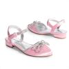 imageDREAM PAIRS Girls Sandals Closed Toe Dress Low Heels Pointed Toe Pump Flower Shoes for Little Big Kids Wedding Princess PartyPink