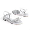 imageDREAM PAIRS Girls Sandals Closed Toe Dress Low Heels Pointed Toe Pump Flower Shoes for Little Big Kids Wedding Princess PartySilver