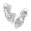 imageDREAM PAIRS Girls Sandals Closed Toe Dress Low Heels Pointed Toe Pump Flower Shoes for Little Big Kids Wedding Princess PartySilver