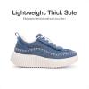 imageDREAM PAIRS Girls Shoes Sneakers Tennis Shoes Kids Fashion Platform Lightweight Lace Up Casual Walking ShoesDenim Blue