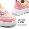 imageDREAM PAIRS Girls Shoes Sneakers Tennis Shoes Kids Fashion Platform Lightweight Lace Up Casual Walking ShoesPink