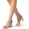 imageDREAM PAIRS Womens Chunk Low Heel Pump SandalsAll Goldglitter