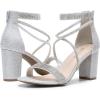 imageDREAM PAIRS Womens Chunk Low Heel Pump SandalsAll Silverglitter