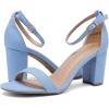 imageDREAM PAIRS Womens Chunk Low Heel Pump SandalsBabyBlueSuede