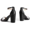 imageDREAM PAIRS Womens Chunk Low Heel Pump SandalsBlackPu