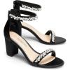 imageDREAM PAIRS Womens Chunk Low Heel Pump SandalsBlacksatin
