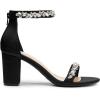 imageDREAM PAIRS Womens Chunk Low Heel Pump SandalsBlacksatin