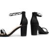 imageDREAM PAIRS Womens Chunk Low Heel Pump SandalsBlacksatin