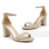 imageDREAM PAIRS Womens Chunk Low Heel Pump SandalsGoldGlitter