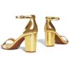 imageDREAM PAIRS Womens Chunk Low Heel Pump SandalsGoldmetallic