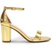imageDREAM PAIRS Womens Chunk Low Heel Pump SandalsGoldmetallic