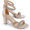 imageDREAM PAIRS Womens Chunk Low Heel Pump SandalsNude Pinksatin