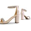 imageDREAM PAIRS Womens Chunk Low Heel Pump SandalsNude Pinksatin