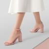 imageDREAM PAIRS Womens Chunk Low Heel Pump SandalsNudeClear