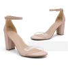 imageDREAM PAIRS Womens Chunk Low Heel Pump SandalsNudeClear