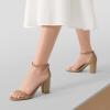 imageDREAM PAIRS Womens Chunk Low Heel Pump SandalsNudePu