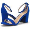imageDREAM PAIRS Womens Chunk Low Heel Pump SandalsRoyalBlue