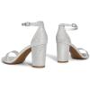 imageDREAM PAIRS Womens Chunk Low Heel Pump SandalsSilverGlitter