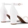 imageDREAM PAIRS Womens Chunk Low Heel Pump SandalsWhitePearl