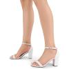 imageDREAM PAIRS Womens Chunk Low Heel Pump SandalsWhitePearl