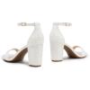imageDREAM PAIRS Womens Chunk Low Heel Pump SandalsWhitepearl