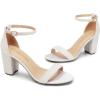 imageDREAM PAIRS Womens Chunk Low Heel Pump SandalsWhitepearl