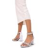 imageDREAM PAIRS Womens Chunk Low Heel Pump SandalsWhitesatin