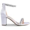 imageDREAM PAIRS Womens Chunk Low Heel Pump SandalsWhitesatin