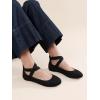 imageDREAM PAIRS Womens Comfortable Fashion Elastic Ankle Straps Flats ShoesBlackknit