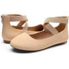 imageDREAM PAIRS Womens Comfortable Fashion Elastic Ankle Straps Flats ShoesNudenubuck