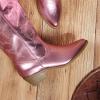 imageDREAM PAIRS Womens Cowboy Boots Pull On Cowgirl Boots Mid Calf Western BootsPinkmetal