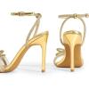 imageDREAM PAIRS Womens Double Bowknots Crystal Sandals Clear Slingback Heels Square Toe Shoes for Party WeddingGoldrhinestone
