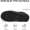 imageDREAM PAIRS Womens Fuzzy Cozy Slippers Genuine Suede Indoor Outdoor Fluffy Home Comfy Winter Slip On Cute Warm Memory Foam Furry Shoes FuzzyEasyBlack