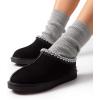 imageDREAM PAIRS Womens Fuzzy Cozy Slippers Genuine Suede Indoor Outdoor Fluffy Home Comfy Winter Slip On Cute Warm Memory Foam Furry Shoes FuzzyEasyBlack