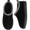 imageDREAM PAIRS Womens Fuzzy Cozy Slippers Genuine Suede Indoor Outdoor Fluffy Home Comfy Winter Slip On Cute Warm Memory Foam Furry Shoes FuzzyEasyBlack